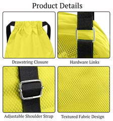 SYGA Drawstring Backpack for Gym, Yoga, Running, Swimming, Camping, Travel Bag Sports Fitness Club Student Training Bag(Yellow)