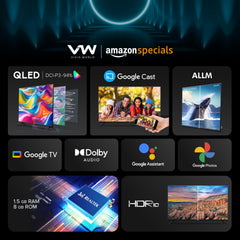 VW 80 cm (32 inches) Pro Series HD Ready Smart QLED Google TV VW32GQ1