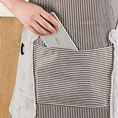 MOMISY Kitchen Cooking Apron with Pocket and 2 Stitched Towels Waterproof Adjustable Durable Stripe Kitchen Women Men Apron with Pockets Bib (Striped Green)
