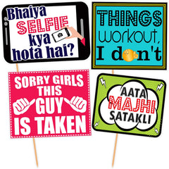 Syga Fun Moment Wedding Party Photo Booth Props - Set of 12
