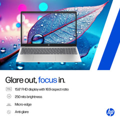 HP 15, 13th Gen Intel Core i5-1334U (16GB DDR4, 1TB SSD) FHD, Anti-Glare, Micro-Edge, 15.6''/39.6cm, Win11, M365(1yr)* Office24, Silver, 1.59kg, FD0552TU, Iris Xe, FHD Camera w/Shutter, Backlit Laptop