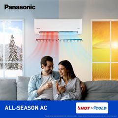 Panasonic 1.5 Ton 3 Star Hot & Cold Inverter Split AC (Higher Airflow, -7~55 Deg. C Operation, Copper Condenser, 7in1 Convertible, 2-Way Swing, PM 0.1 Filter, CS/CU-EZ18BKYF, White)