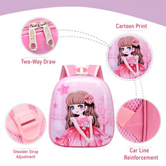 SYGA Children's School Bag Cartoon Backpack Oxford Kids Chest Multi-Purpose Baby Bag for 2-4 Years Kids (Girl Three)