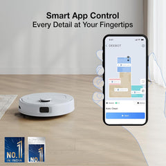 ECOVACS DEEBOT N30 White 2 in 1 Robot Vacuum Cleaner & Mop, 2025 New Launch, 10000 Pa Suction, 5200mAh Battery, Covers 3500+ Sq ft in Single Charge, Zero Tangle 2.0 Technology, Advanced TrueMapping