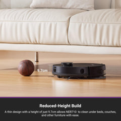 Eureka NER710 2-in-1 Robot Vacuum & Mop with 8000Pa suction, 5th-Gen LDS laser navigation, multi-floor mapping, 180-min runtime, 3-in-1 cleaning for pet hair, carpets & hard floors, App/Alexa support.