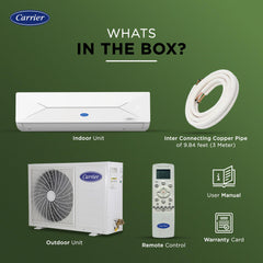 Carrier 1.5 Ton 3 Star Wi-Fi Smart Flexicool Inverter Split AC (Copper, Convertible 6-in-1 Cooling,Smart Energy Display, HD & PM 2.5 Filter, ESTER EDGE FXi (Wi-Fi), CAI18EE3R35W0,White)