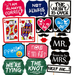 SYGA Set of 17 Pre Wedding Party Props,Wedding Ceremony Party Props, Suitable Props for Wedding Theme Party Photo Booth Props