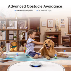 DREAME L10s Ultra Robot Vacuum Cleaner Washer with Self-Cleaning Base Station (Dust Drain, Automatic Cleaning) AI Obstacle Detection 3D, 5300Pa Suction Power, 210 Minutes Battery, WiFi/APP/Alexa