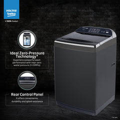 Voltas Beko, A Tata Product 11 Kg 5 Star Fully-Automatic Top Loading Washing Machine (WTL1106UEAH / OBS3060, Dark Grey, Inbuilt Heater)