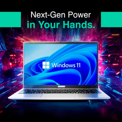 ULTIMUS APEX Laptop Intel Celeron Dual Core 8 GB LPDDR4 512 GB SSD Expandable~1TB 14.1 FHD IPS Laptop Anti-Glare Ultra Thin Bezel 180° Hinge 3.0x3 USB HDMI SD Card Slot Win 11 Home 1.25KG Silver