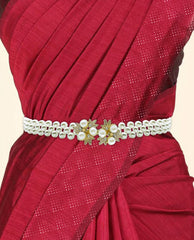 SYGA Pearl Adjustable Waist Belt with Hollowed Tassel Detail, Suitable Size for Waist 24-34 INCH
