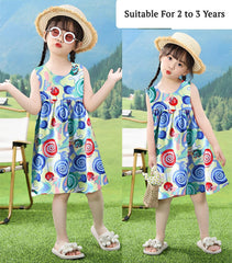 SYGA Baby Girls Cotton Silk Summer Dress Perfect Outfit for Your Little Princess 110 Yard, Suitable for Age 2-3 Years Old(Pink Flower)