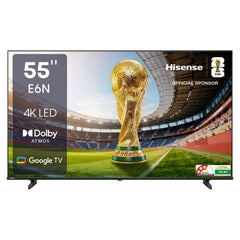 Hisense 139 cm (55 inches) E6N Series 4K Ultra HD Smart LED Google TV 55E6N (Black)