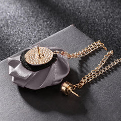 SYGA Rose Flower Brooch Pin for Men & Women,Beautiful Fashion Jewelry with Chain Design(Silver Grey)