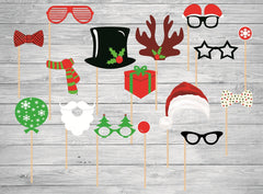 SYGA Set of 31 Christmas Party Photo Booth Props Christmas Party Decoration Craft Item