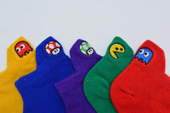 MOMISY 5 Pairs Baby Girl Boys Toddlers Infant Solid Color Spring and Autumn Socks Cotton Stretch Crew Baby Socks -Retro Game, 1-3 Years Old