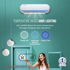 Lloyd Stellar Grace 1.5Ton 5 Star Wi-Fi Inverter Split AC (6 in 1 Expandable,Mood Lighting, In-Built Air Purifier, Direct Voice Command, White & Warm Grey with Wooden Finish, New Launch GLS18V5FWMGT)