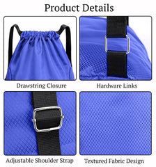 SYGA Drawstring Backpack for Gym, Yoga, Running, Swimming, Beach, Camping, Travel Bag Sports Fitness Club Student Training Bag(Royal Blue)