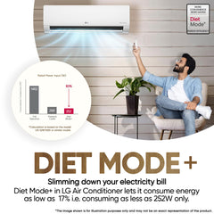 LG 1.5 Ton 5 Star DUAL Inverter Split AC (Copper, AI Convertible 6-in-1, VIRAAT Mode, Faster Cooling & Energy Saving, 4 Way Swing, HD Filter with Anti-Virus Protection, US-Q19QNZE1, White)