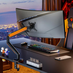 Lions Head Monitor Stand with Laptop Tray Long Pole Stand, Mount Monitor with Adjustable Laptop Tray - Ergonomic Design Weight Support 9 kg Stand (Sports Model Range)