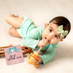 SYGA Flower Design Newborn Baby Monthly Age Milestone Cards - (Paper, Size: 16 x 11.5 cm, Multicolour) -Set of 12 Cards