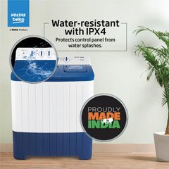 Voltas Beko, A Tata Product 8 Kg 5 Star Semi-automatic Top Load Washing Machine with Double Waterfall Technology (WTT80UHA / OK5I0I0W01E, Blue, 5 Knob Control Method)