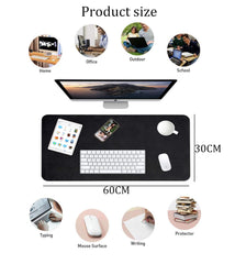 SYGA Desk Pad Protector Waterproof PU Desk Mat Blotters on Desktop Laptop Computer Gaming Keyboard Mouse Pad Non-Slip Desk Writing Mat Cover for Office & Home 90CM * 45CM Black & Black