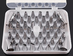 SYGA Cake Decoration Tips Set - 54 Pcs Professional Stainless Steel Piping/Dispenser Nozzle Kit,for Cakes Cupcakes Cookies Pastry