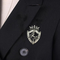 SYGA Brooch Cross-Border Alloy Retro Boys Clothing Corsage Pin Men's Chest Suit Accessories(Ancient Silver)