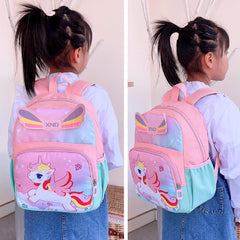 SYGA Children's Schoolbag Lightweight Cute Pony Design Waterproof Nylon Preschool Backpack for Boys and Girls, Ages 3-7 (Pink)