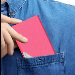 MOMISY PU Leather Professional Business Visiting Card Case Wallet Debit Credit ATM Card Holders for Men & Women (6.5 x 1.25 x 9.5 cm) (Pink)