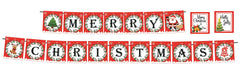 SYGA Red Merry Christmas Banner for Christmas Decorative Party Photo Props Banner