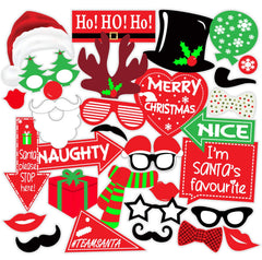 SYGA Set of 31 Christmas Party Photo Booth Props Christmas Party Decoration Craft Item