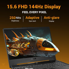 ASUS TUF A15 (2025), AMD Ryzen 7 7445HS, Gaming Laptop(RTX 3050,75W TGP,16GB DDR5(Upgradeable Upto 64GB )512GB SSD,FHD,15.6",144Hz,RGB Keyboard,48Whrs,Windows 11,Graphite Black,2.3 Kg) FA506NCG-HN199W
