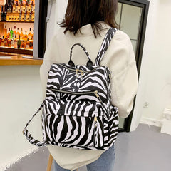 MOMISY Backpack Purse Women Vintage Multipurpose Rucksack Design handbag and Shoulder Bag PU Leather Travel Daypack Waterproof Ladies Girls College School- White Zebra