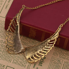SYGA Retro Style Big Angel Wings Short Women's Fashion Jewelry Necklace Jewellery For Women, Engagement, Gift, Party - Antique Gold
