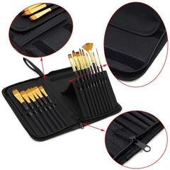 SYGA Paint Brushes - 15 Pc Art Brush Set for Watercolor, Acrylic, Oil & Face Painting | Short Handle Artist Paintbrushes