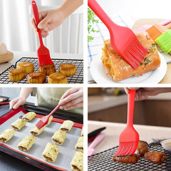 SYGA Silicone Brush Set Pastry Oil Basting Heat Resistant Non-Sticky Grilling for Baking Barbecue Brush (Pack of 2(Multi))