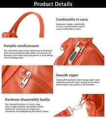 SYGA Women's Large Capacity Casual Crossbody Bag, One Shoulder Strap, Pu Leather Handbags(Orange)