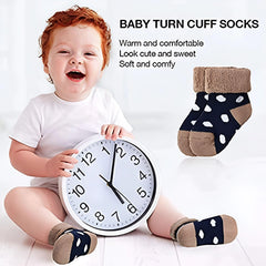MOMISY 5 Pairs Tube Socks for children Toddlers Infant Baby Girl Boys (Navy, 0 year to 1 year)