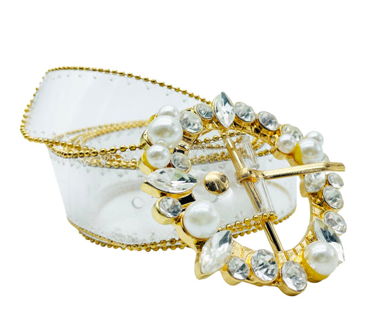 SYGA Women's PVC Plastic Belt Alloy Buckle Ladies Grommet Clear Waist Belts for Jeans and other outfit Transparent Belts with Buckle