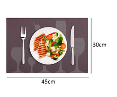 SYGA Set of 4 Coffee Cup Design Washable Table Mats, Place Mat(Green)