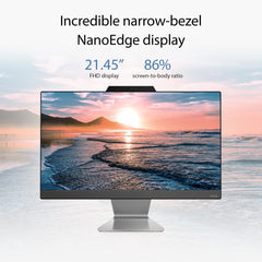 ASUS AIO A3202,21.45" FHD,Intel Celeron 7305, All-in-One PC (8GB/256GB/Windows 11/MS Office 365 Basic (1Year)*/Office 2024/Black/4.84 Kg), with Wireless Keyboard & Wireless Mouse, A3202WBA-BPB009WS