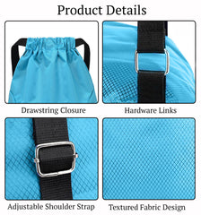 SYGA Drawstring Backpack for Gym, Yoga, Running, Swimming, Beach, Camping, Travel Bag Sports Fitness Club Student Training Bag(Sky Blue)