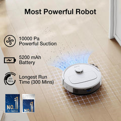 ECOVACS DEEBOT N30 White 2 in 1 Robot Vacuum Cleaner & Mop, 2025 New Launch, 10000 Pa Suction, 5200mAh Battery, Covers 3500+ Sq ft in Single Charge, Zero Tangle 2.0 Technology, Advanced TrueMapping