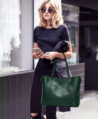 SYGA Women's Shoulder Leather Crossbody Tote Bag with Multiple Internal Pockets in Pretty Color (LIGHT BLUE)