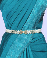 SYGA Pearl Adjustable Waist Belt with Hollowed Tassel Detail, Suitable Size for Waist 24-34 INCH