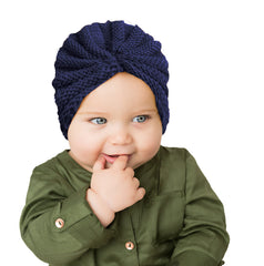 SYGA Pack of 2 Baby Cap & Headband Woolen Soft Stretchable Hat and Ears Warm Headband for Newborn Baby Winter Cap 0-3 Years - Pink