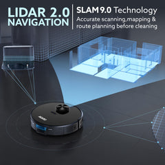 AGARO Alpha Robot Vacuum Cleaner, Brush, Dry Vacuum & Wet Mop, Automatic Cleaning, Upto 3200Pa Strong Suction, Rechargeable, App Control, Lidar Navigation, Editable Map to Clean, Hard Floor & Carpet