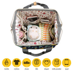 SYGA Diaper Bag Mother Bag Multi-Function Nappy Backpack Bag Organizer for Travel Diaper Bag (Yellow Lemon)